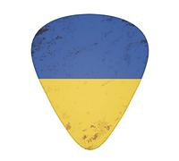 Ukraine Country Flag Guitar Pick Celluloid Guitar Picks 12 Pack with Box includes Thin, Medium, Heavy