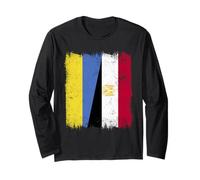 Ukraine Egypt Half Flag Ukrainian Egyptian Heritage Long Sleeve T-Shirt