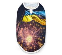 Ukraine Flag And Fireworks Dog Shirts Summer Pet Clothes Comfort T-Shirts Vest Sleeveless Tank Top for Cats Dogs M