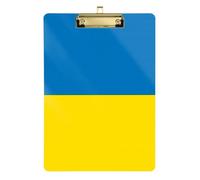 Ukraine Flag Blue Yellow Ukraine National Girl Clipboard Acrylic Cute Police Office Nurse Football Coaches Size 9x12