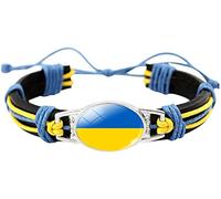 Ukraine Flag Bracelet Women Woven Ukrainian Bangles Round Ukrainian National Flag Bracelets Handmade Peace Bracelet Gift For Men Women