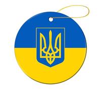 Ukraine Flag Christmas Ornament Souvenir Ceramic Hanging Pendant 1 Pcs