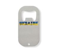 Ukraine Flag Graphic Yellow Blue Stainless Steel Bottle Opener Silver
