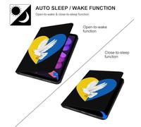 Ukraine Flag Heart Dove Case Compatible for ipad Mini6 (8.3in) Tablet Cases Stand Protective Cover with Sleep/Wake