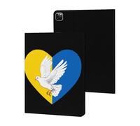 Ukraine Flag Heart Dove Case Compatible for iPad Pro 2020/2021/2022 (12.9in) Tablet Cases Stand Protective Cover with Sleep/Wake