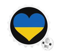 Ukraine Flag Heart Fashion Bottle Opener Beer Cap Shape Fridge Magnets Can Openers for Home Bar
