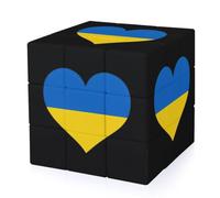 Ukraine Flag Heart Funny 3-D Puzzles Speed Cube for Adults