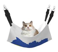 Ukraine Flag Map Print Cat Hammock for Cage Hanging,Pet Hammock Bed Adjustable,Soft Sleeping Hammock for Cats,Ferret