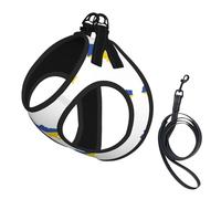 Ukraine Flag Map print Dog Harness, 2X Buckle,Dog Vest,No Pulling Front Leash Clip,for Small Medium Dogs