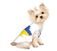 Ukraine Flag Map Print Dog Lightweight Shirt,Summer Cool Breathable Dog t Shirts,Pet Sleeveless Stretchy Clothes
