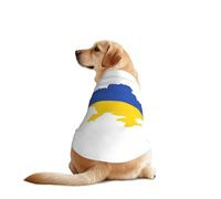 Ukraine Flag Map Print Dog Vest, Soft Breathable Pet Shirt Clothes Sleeveless Fashion Apparel For Medium Large Breeds