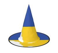 Ukraine Flag Map Print Halloween Witch Hat,Foldable Spire Hat,Suitable For Halloween Carnival,Masquerade,Party Costume Accessories