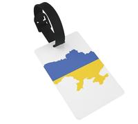 Ukraine Flag Map Print Luggage Tags Quick Install Airplane Travel Essentials for Suitcases Durable PVC Bag Tag
