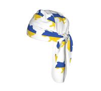Ukraine Flag Map Print Skull Headwrap Under Helmet Cycling Cap Lightweight Quick Dry Adult Gift One Size