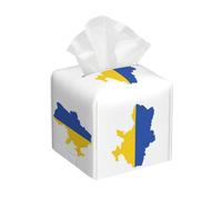 Ukraine Flag Map Print Tissue Box Cover, Leather Tissue Holder Decorative Tissue Box Holder For Kitchen, Bathroom
