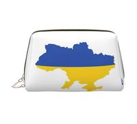 Ukraine Flag Map Printed Handheld Makeup Case, Spacious Toiletry Organizer Designed for Brushes and Toiletries