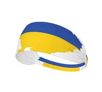 Ukraine Flag Map Workout Sweatbands Adjustable Hairband For Basketball,Fitness Athletics Football, Yoga