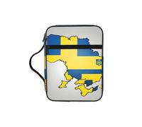 Ukraine Flag Map02 Print Bible Cover Lightweight Tablet Sleeve Durable Makeup Bag Pencil Case for Church School Travel