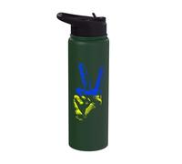 Ukraine Flag Peace Sign Ukrainian Flag Support Ukraine Stainless Steel Insulated Water Bottle
