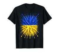 Ukraine Flag Splash Art Design Patriotic Ukranian Flag T-Shirt