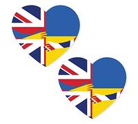Ukraine Flag Sticker Pack of 2 (95 x 86mm) Waterproof UKR Flag Sticker for Laptop, iPad etc Packwith® #S2026