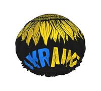 Ukraine Flag Sunflower Shower Caps For Women DoubleWaterproof Hair Cap Funny Reusable Bath Hat
