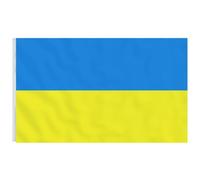 Ukraine Flag with Brass Eyelets 90 x 150 cm Durable Polyester Weatherproof for Garden Balcony Patio House Facade Camping Party Decoration with Bracket and Carabiner