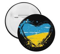 Ukraine Hear Round Lapel Pin Badges Backpack Pins Brooch for Hats Clothing Decorations 20PCS