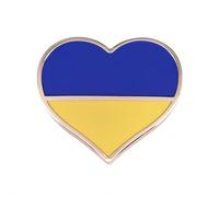 Ukraine Heart Shape Badge,Ukraine Enamel Metal National Badge,We Stand With Ukraine Button badge,Country Flag Patriotic Brooch,Ukraine Flag Lapel Pins,Patriotic Brooch Pins for Hat,Clothes,Backpack