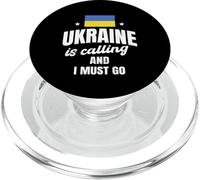 Ukraine Is Calling And I Must Go Ukrainian Travel Saying PopSockets PopGrip for MagSafe