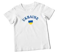 Ukraine Kids Tshirt Ukraine Football T Shirt Ukrainian Flag Badge Tee Gift Ukrainian Apparel Tshirt, 5-6 Years, White