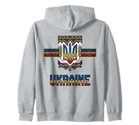 Ukraine Knitting Pattern Tryzub Folk Art Emblem Zip Hoodie