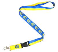 Ukraine Lanyard - Blue & Yellow ID Badge Holder with Tryzub Trident Emblem | Ukrainian National Pride for Work, Events, Travel & Gifting