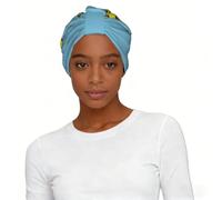 Ukraine Map National Emblem Printed Women Turban Headscarf Hat, Elastic Pre-Tied Sleep Cap for Work Outdoor Daily
