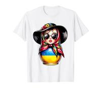 Ukraine Matrjoshka with Sunglasses for Ukrainians Matryoshka Value Graphic T-Shirt, Men, White, XL