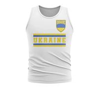 Ukraine Men's Personalised Core Football Country Sleeveless Tee in White | Size: 2XL Ukraine White 2XL
