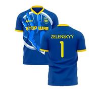 Ukraine Men's Stop War Graphic Concept Kit Libero in Blue | Size: Medium Ukraine Blue M