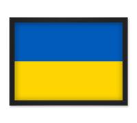 Artery8 Ukraine National Flag Vexillology World Flags Country Region Poster Artwork Framed Wall Art Print A4 in Black Artery8 Black