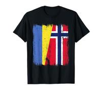 Ukraine Norway Half Flag Ukrainian Norwegian Ancestry T-Shirt