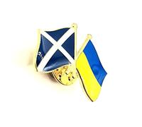 Ukraine Scotland Scottish Saltire United Kingdom UK Friendship Metal Country Flags Pin Badge