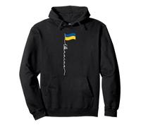 Ukraine Signature Flag Pole - Patriotic Ukrainian Flag Pullover Hoodie