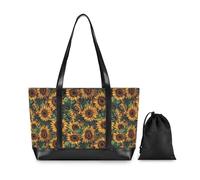 Ukraine Sunflower Beauty Summer Flowers Essential Shoulder Bag With Zipper Compartments Computer Bags For Women For Men Lunch Bulto Couple Laptop