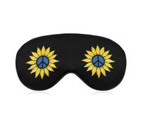 Ukraine Sunflowers Peace Sign Fashion Eye Mask Printed Sleep Masks Soft Unisex Blackout Covering with Adjustable Strap