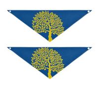Ukraine Tree Silhouette Dog Bandana 2Pcs Dog Bibs Puppy Birthday Bandana Scarf Accessories For Small Large Cat Pet Bandana