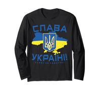 Ukraine Tryzub Shirt Slava Ukraini Trident Ukrainian Long Sleeve T-Shirt