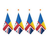 Ukraine UK Flag Funny Hand Towels for Bathroom Soft Absorbent with Hanging Loop for Kitchen