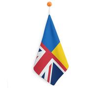 Ukraine UK Flag Funny Hand Towels for Bathroom Soft Absorbent with Hanging Loop for Kitchen