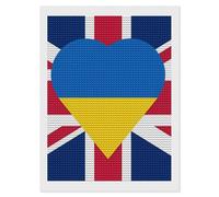 Ukraine & United Kingdom Friendship Diamond Art Painting Kits Funny DIY Gifts 5D Full Drill Arts Craft for Home Wall Decor