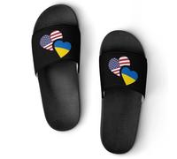 Ukraine US Flag House Slippers Non-Slip Shower Shoes