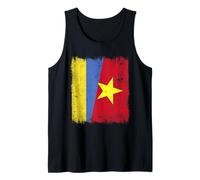Ukraine Vietnam Half Flag Ukrainian Vietnamese History Tank Top